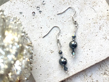 Load image into Gallery viewer, Swarovski &amp; Hematite Crystal Beaded Earrings