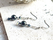 Load image into Gallery viewer, Swarovski & Hematite Crystal Beaded Earrings