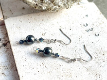 Load image into Gallery viewer, Swarovski & Hematite Crystal Beaded Earrings
