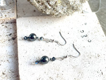 Load image into Gallery viewer, Swarovski &amp; Hematite Crystal Beaded Earrings