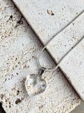 Load image into Gallery viewer, Clear Quartz Polished Crystal Stone Heart Pendant Including Chain