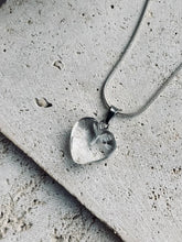 Load image into Gallery viewer, Clear Quartz Polished Crystal Stone Heart Pendant Including Chain