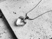 Load image into Gallery viewer, Clear Quartz Polished Crystal Stone Heart Pendant Including Chain