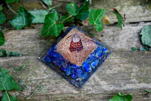 Load image into Gallery viewer, Large Lapis Lazuli Crystal Stone Orgone Reiki Pyramid Gift Wrapped