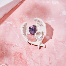 Load image into Gallery viewer, Rose Quartz, Amethyst & Clear Quartz Crystal Gemstone Set | Golden Triangle Healing | Reiju