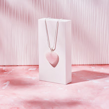Load image into Gallery viewer, Rose Quartz Natural Polished Heart Crystal Pendant & 18" Chain |Reiju