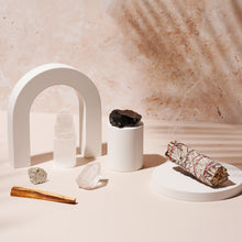 Load image into Gallery viewer, Cleansing Dispel Negativity Natural & Unique Crystals Boxed Gift Set Inc White Sage & Palo Santo