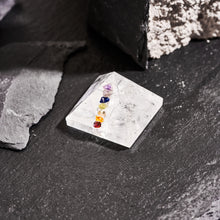 Load image into Gallery viewer, Clear Quartz Crystal Pyramid with Chakra Stones |Reiju