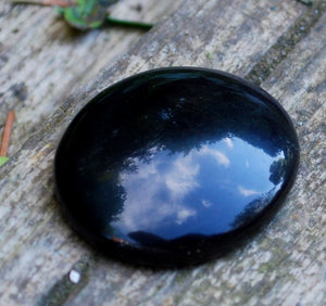 Black Obsidian Natural Polished Cabochon Worry Stone