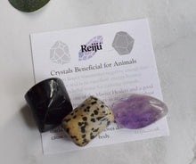 Load image into Gallery viewer, "Crystals For Animals" Tumble Stone Set Reiki Charged