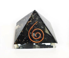 Load image into Gallery viewer, Black Tourmaline Crystal Stone Chips Small Orgone Pyramid