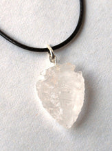 Load image into Gallery viewer, Clear Quartz Crystal Arrowhead Pendant And Cord