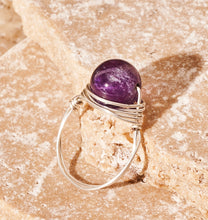 Load image into Gallery viewer, New! Natural Amethyst Gemstone Wire Wrapped Ring - Various Sizes |Reiju