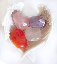Load image into Gallery viewer, "Enhancing Energy & Lifting Fatigue" Crystal Stone Gift Set & Angel Wings Dish - Krystal Gifts UK