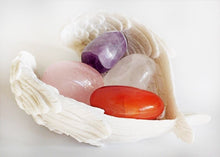 Load image into Gallery viewer, "Enhancing Energy & Lifting Fatigue" Crystal Stone Gift Set & Angel Wings Dish - Krystal Gifts UK