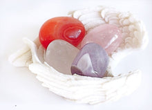 Load image into Gallery viewer, "Enhancing Energy & Lifting Fatigue" Crystal Stone Gift Set & Angel Wings Dish - Krystal Gifts UK