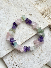 Load image into Gallery viewer, Amethyst Rose Quartz & Green Jade Natural Crystal Stone Bracelet |Reiju