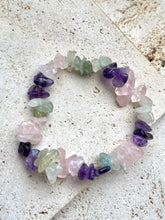 Load image into Gallery viewer, Amethyst Rose Quartz & Green Jade Natural Crystal Stone Bracelet |Reiju