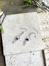 Load image into Gallery viewer, Rose Quartz, Amethyst &amp; Clear Quartz (RAC) Crystal Earrings