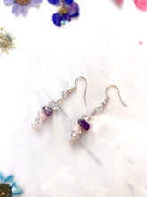 Load image into Gallery viewer, Rose Quartz, Amethyst & Clear Quartz (RAC) Crystal Earrings