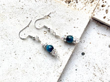 Load image into Gallery viewer, Blue Tigers Eye Polished Natural Beads 'Handmade By Michelle' Earring Set