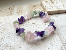 Load image into Gallery viewer, Amethyst Rose Quartz & Green Jade Natural Crystal Stone Bracelet |Reiju