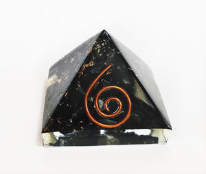 Black Tourmaline Crystal Orgone Pyramid - Krystal Gifts UK
