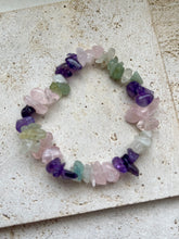 Load image into Gallery viewer, Amethyst Rose Quartz & Green Jade Natural Crystal Stone Bracelet |Reiju