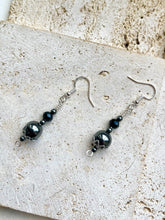 Load image into Gallery viewer, Hematite &amp; Czech Crystal Crystal Beaded Earrings