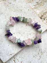 Load image into Gallery viewer, Amethyst Rose Quartz &amp; Green Jade Natural Crystal Stone Bracelet