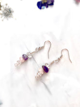Load image into Gallery viewer, Rose Quartz, Amethyst & Clear Quartz (RAC) Crystal Earrings
