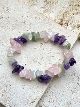 Load image into Gallery viewer, Amethyst Rose Quartz & Green Jade Natural Crystal Stone Bracelet |Reiju