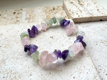Load image into Gallery viewer, Amethyst Rose Quartz & Green Jade Natural Crystal Stone Bracelet |Reiju