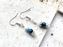 Load image into Gallery viewer, Blue Tigers Eye Polished Natural Beads 'Handmade By Michelle' Earring Set