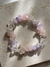 Load image into Gallery viewer, Rose Quartz, Amethyst & Clear Quartz (RAC) Crystal Chip Bracelet