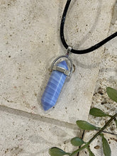Load image into Gallery viewer, Blue Lace Agate Small Crystal Stone Pendant Necklace