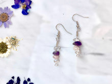 Load image into Gallery viewer, Rose Quartz, Amethyst & Clear Quartz (RAC) Crystal Earrings