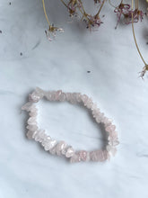 Load image into Gallery viewer, Rose Quartz Crystal Chip Bracelet