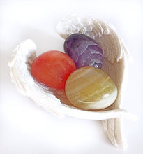 Load image into Gallery viewer, "Lifting Depression" Crystal Stone Gift Set With Angel Wings Dish Reiki Charged - Krystal Gifts UK