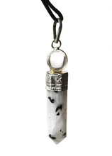 Load image into Gallery viewer, Rainbow Moonstone & Clear Quartz Sphere Pendant