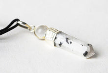 Load image into Gallery viewer, Rainbow Moonstone & Clear Quartz Sphere Pendant