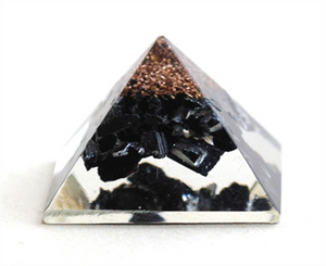 Black Tourmaline Crystal Orgone Pyramid - Krystal Gifts UK