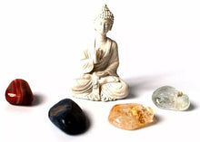 Load image into Gallery viewer, &quot;Crystals For Prosperity Fortune&quot; Tumble Stones &amp; Buddha Set