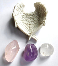 Load image into Gallery viewer, RAC Rose Quartz Amethyst &amp; Clear Quartz Natural &#39;Golden Triangle&#39; Crystal Tumble Stone Set