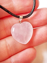Load image into Gallery viewer, Rose Quartz Natural Polished Small Heart Pendant & 18" Cord |Reiju