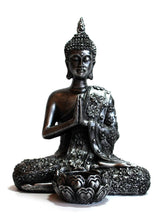 Load image into Gallery viewer, Large Silver Resin Thai Buddha With Candle Holder Colour Gift Present 20.5cm approx - Krystal Gifts UK