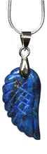 Load image into Gallery viewer, Lapis Lazuli Crystal Angel Wings Pendant Necklace &amp; Silver Chain