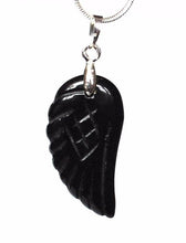 Load image into Gallery viewer, Black Obsidian Crystal Angel Wing Pendant