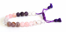 Load image into Gallery viewer, Rose Quartz Amethyst Clear Quartz Crystal Tie Bracelet