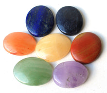Load image into Gallery viewer, Chakra Palm Stone Crystal Healing Set Of Seven